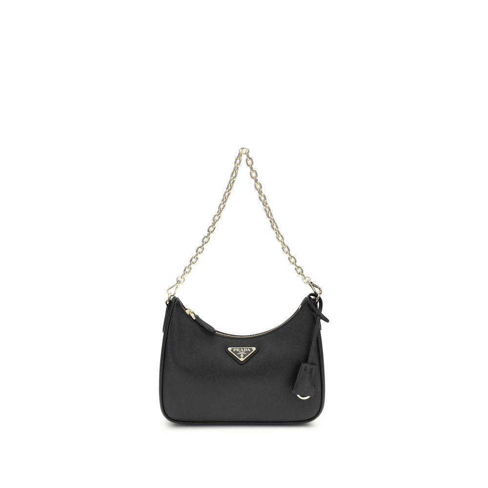 Black Recycled Polyamide Shoulder Bag