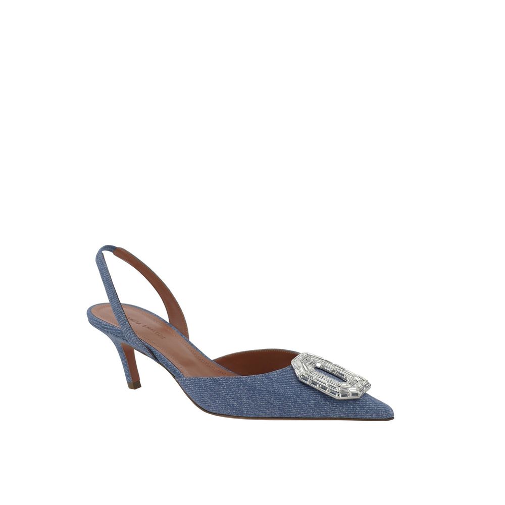 Blue Nubuc Leather High Heel Pumps