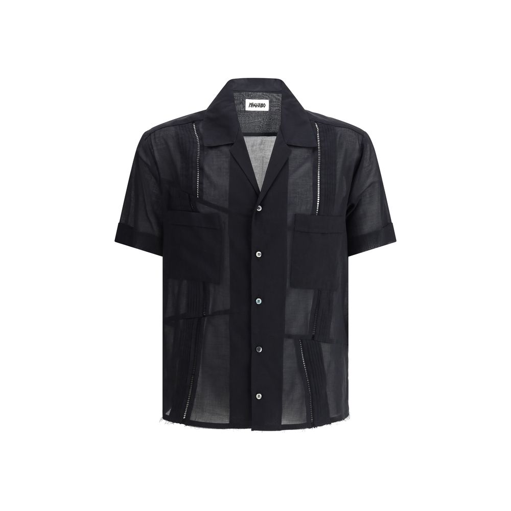 Black Cotton Shortsleeve Shirt