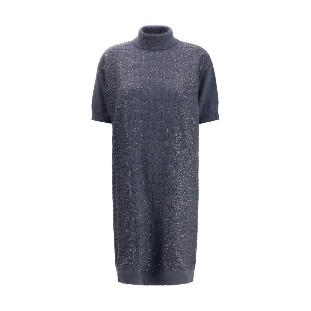 Blue Mohair Casual Dress
