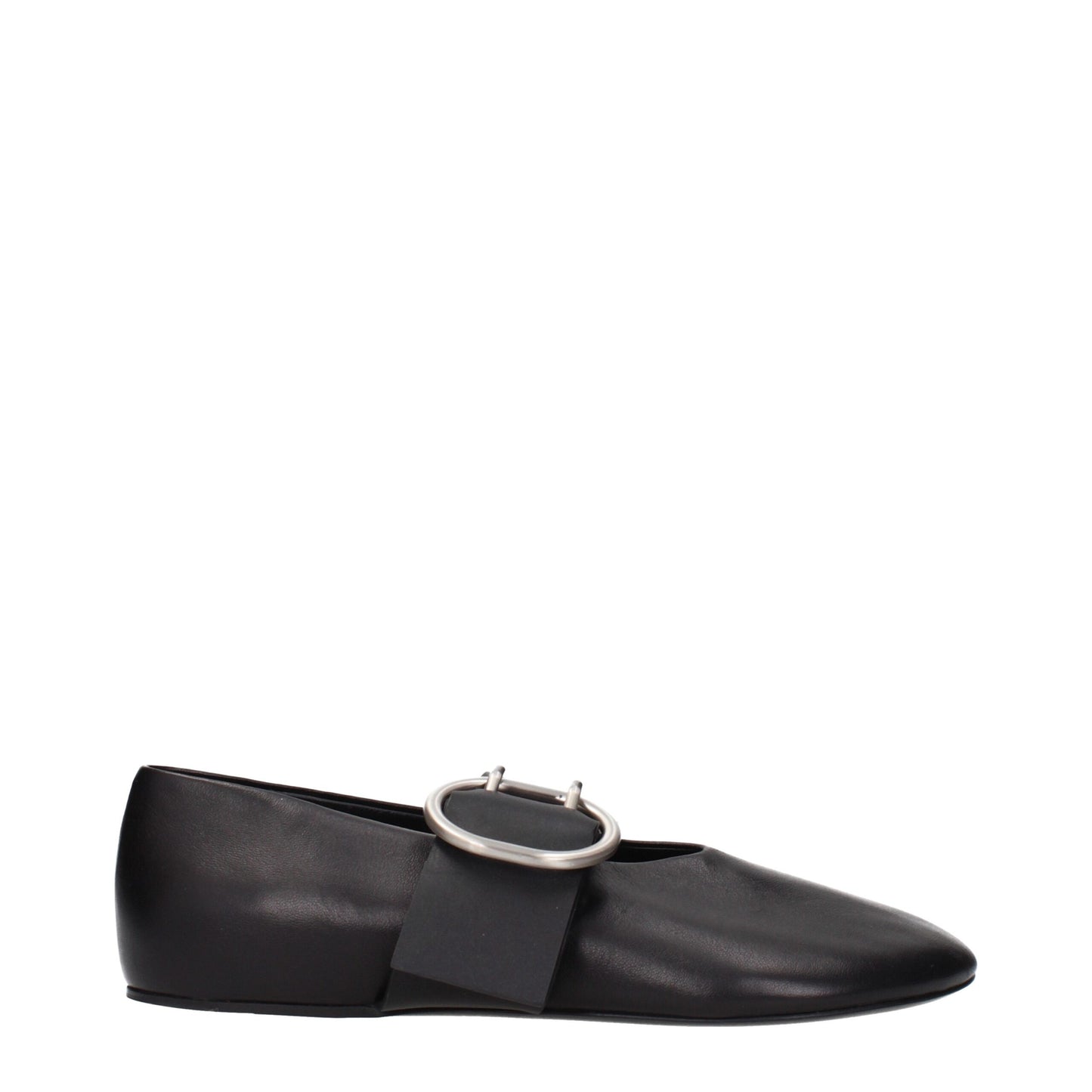 Black Leather Ballet Flats