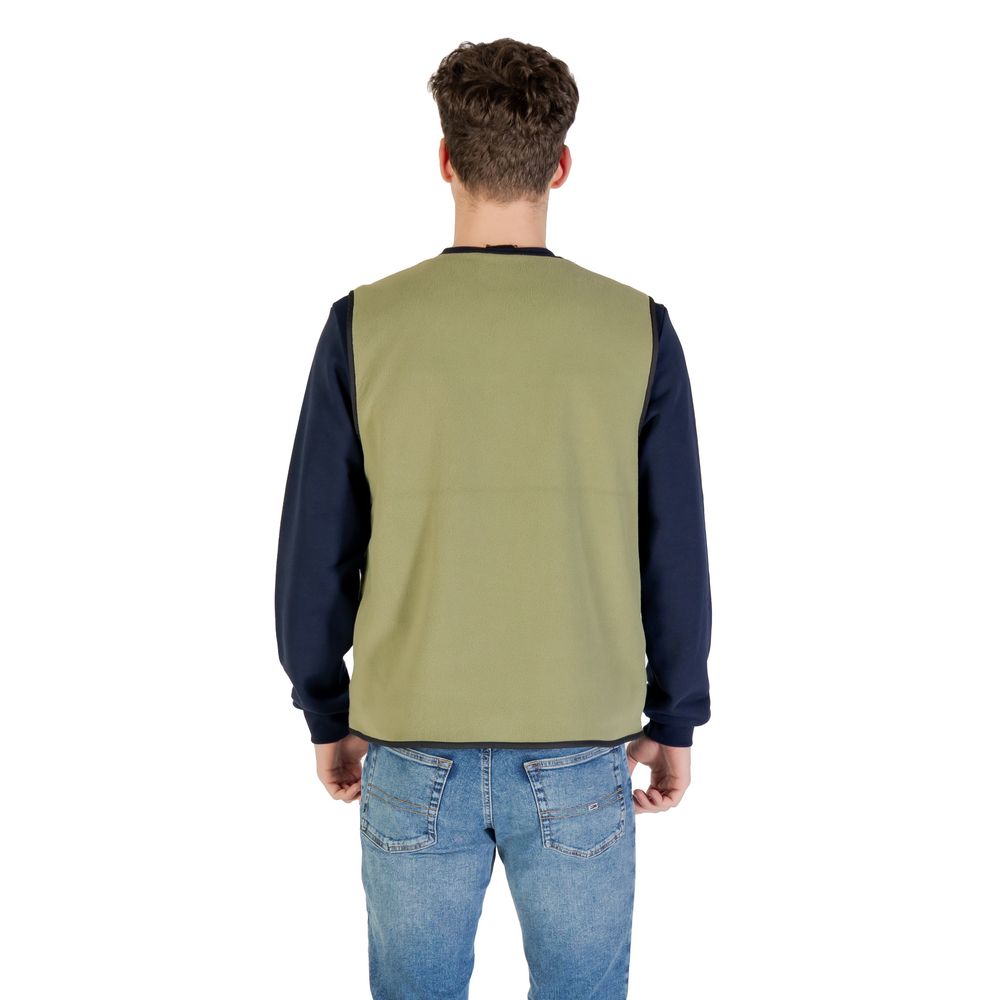 Green Polyester Sleveless Jacket
