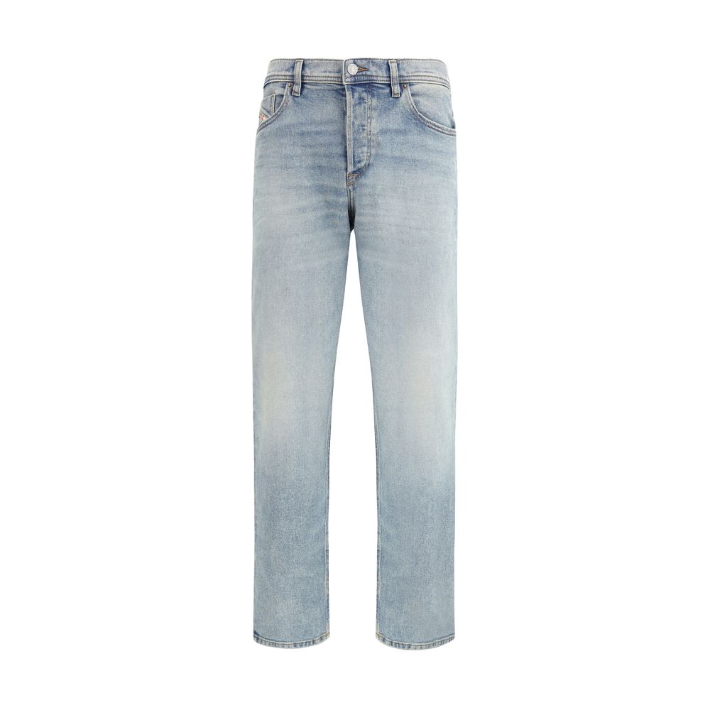 Blue Cotton Tapered Jeans