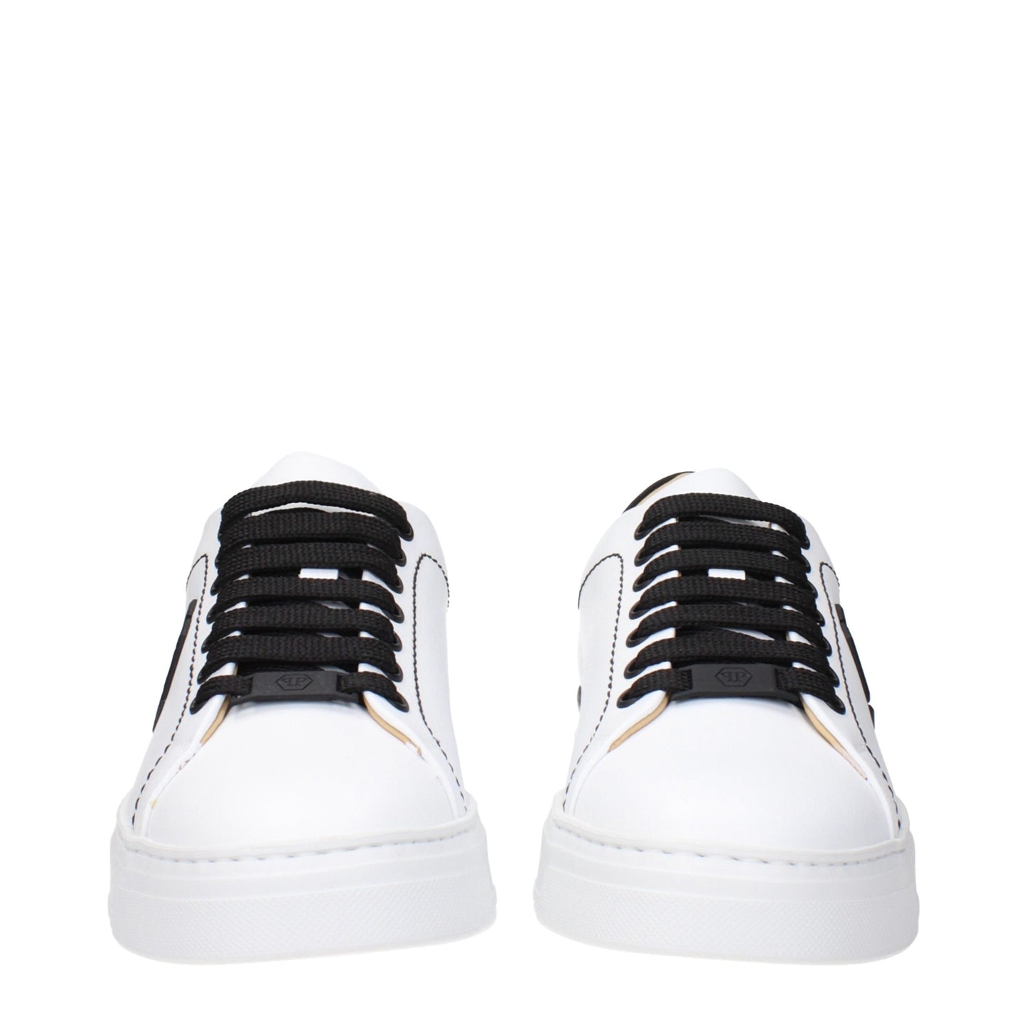 White Leather Low Top Sneakers