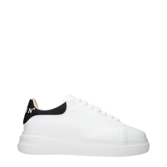 White Leather Low Top Sneakers