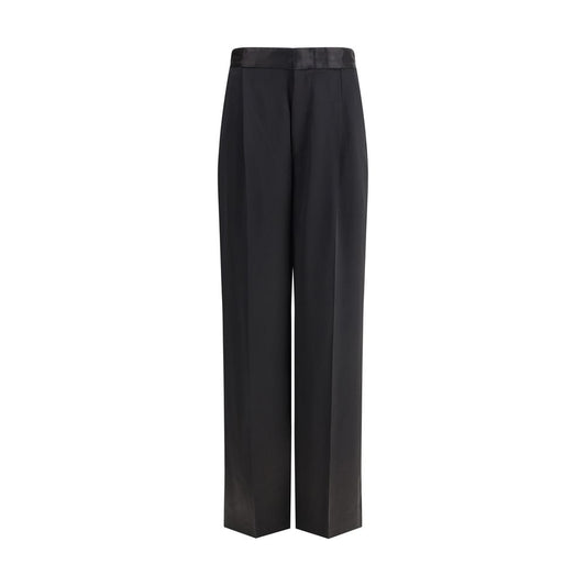 Black Silk Casual Pants
