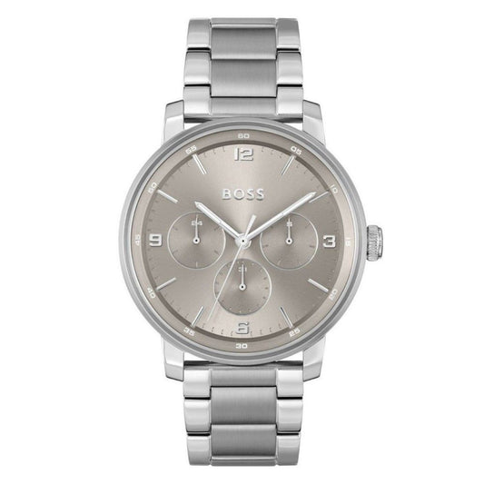 Gray Stainless Steel Dress Watch